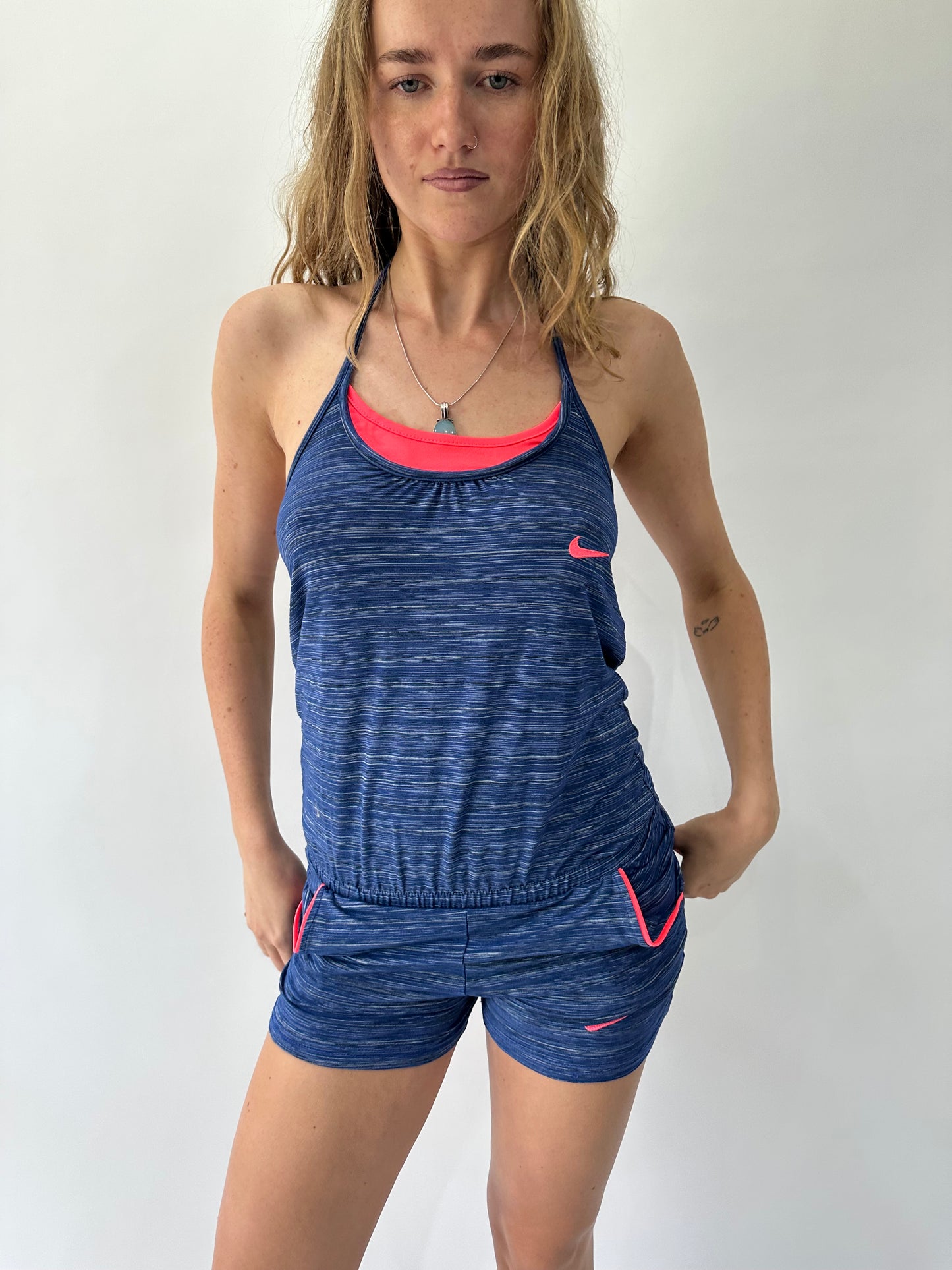 athleisure edit | small blue nike halterneck playsuit