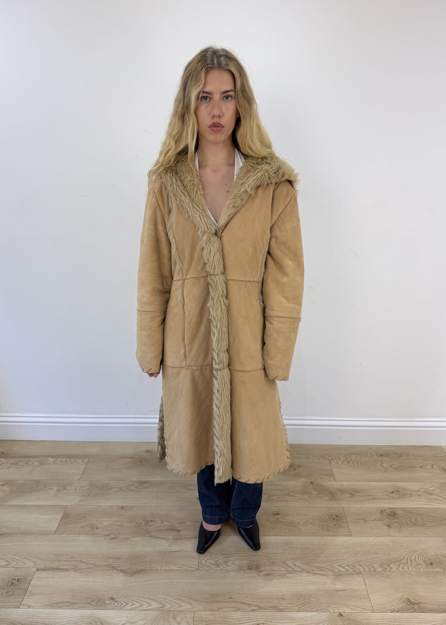 small tan afghan coat