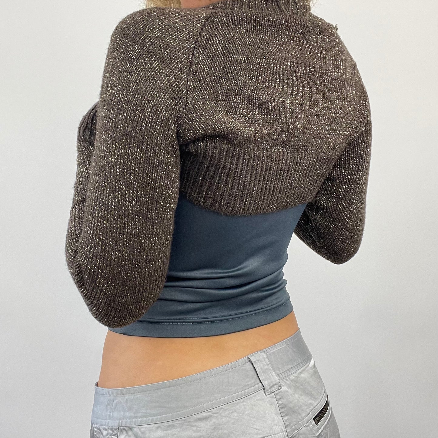 💻FUTURECORE DROP | small brown knitted bolero cardigan