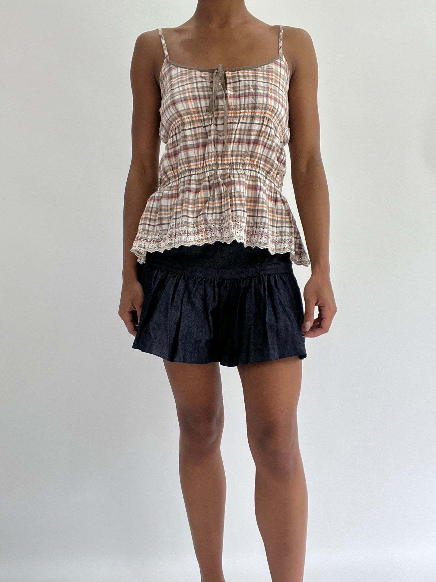 BEST PICKS | small brown plaid cami top
