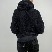 ELEVATED SPORTSWEAR DROP | Leopardo preto média impressão velour tracksuit