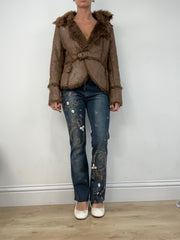 vintage edit twelve | medium brown faux fur jacket