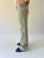 back to school drop | small green cargo trousers