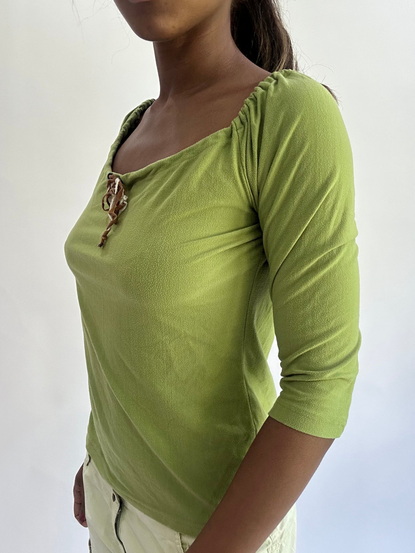 colourmaxxing drop | small green 3/4 length sleeve top