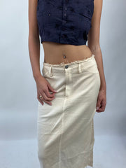💻COASTAL COWGIRL DROP | small peach / off white maxi skirt