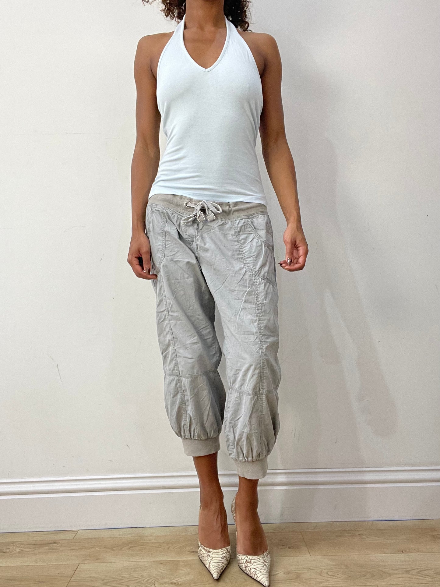 💻 athleisure edit | extra small light blue halterneck top