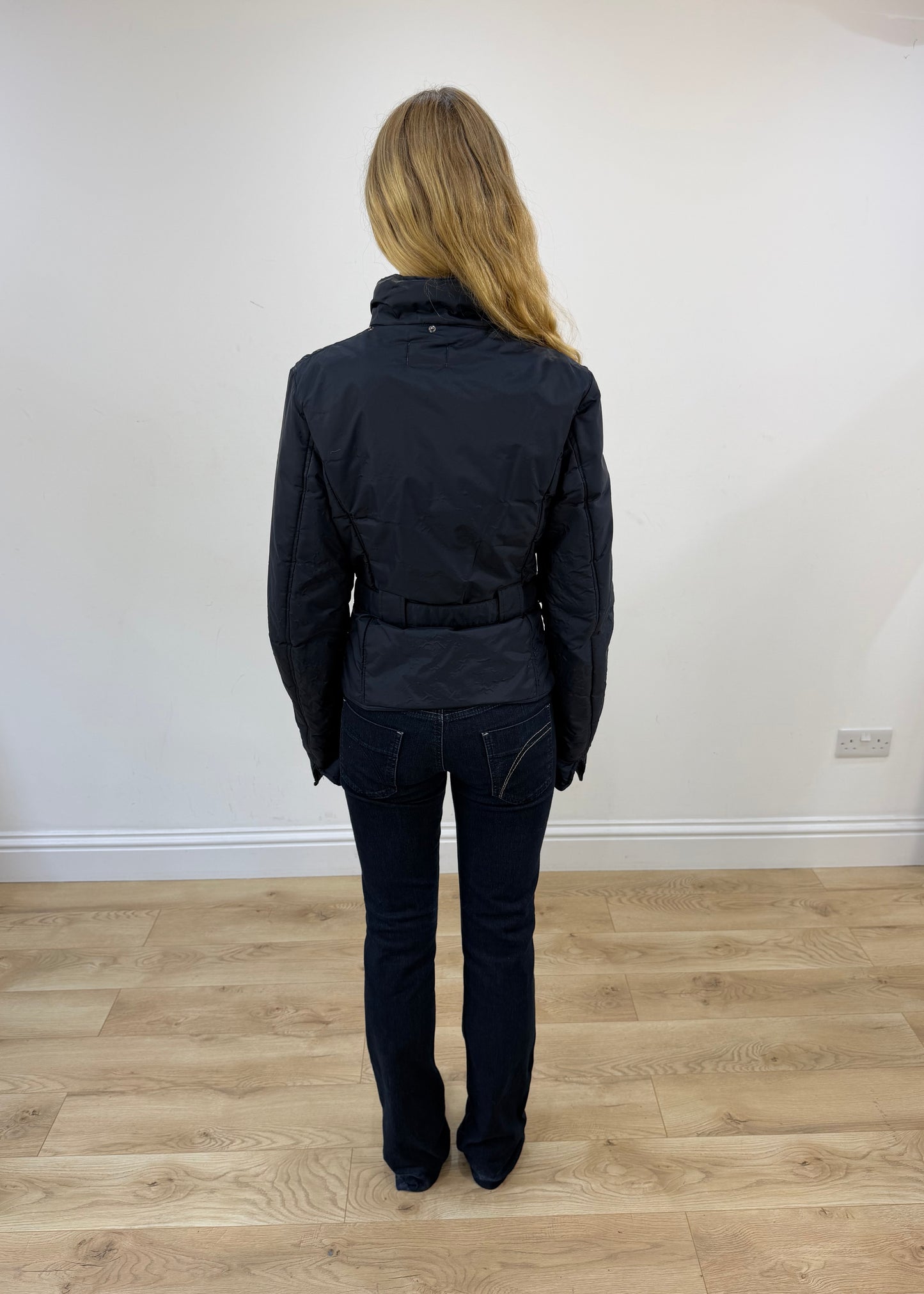 large navy prada jacket