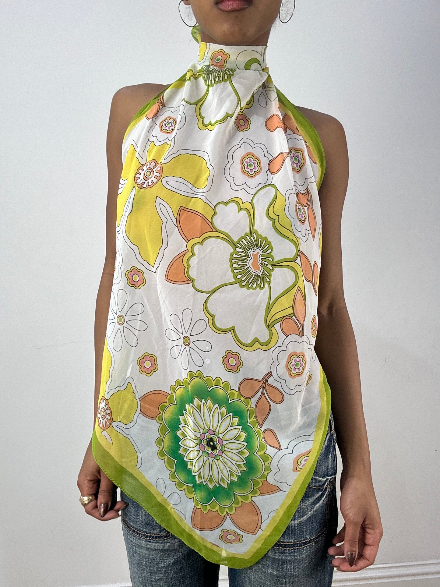 vintage edit thirty-six | small green scarf top