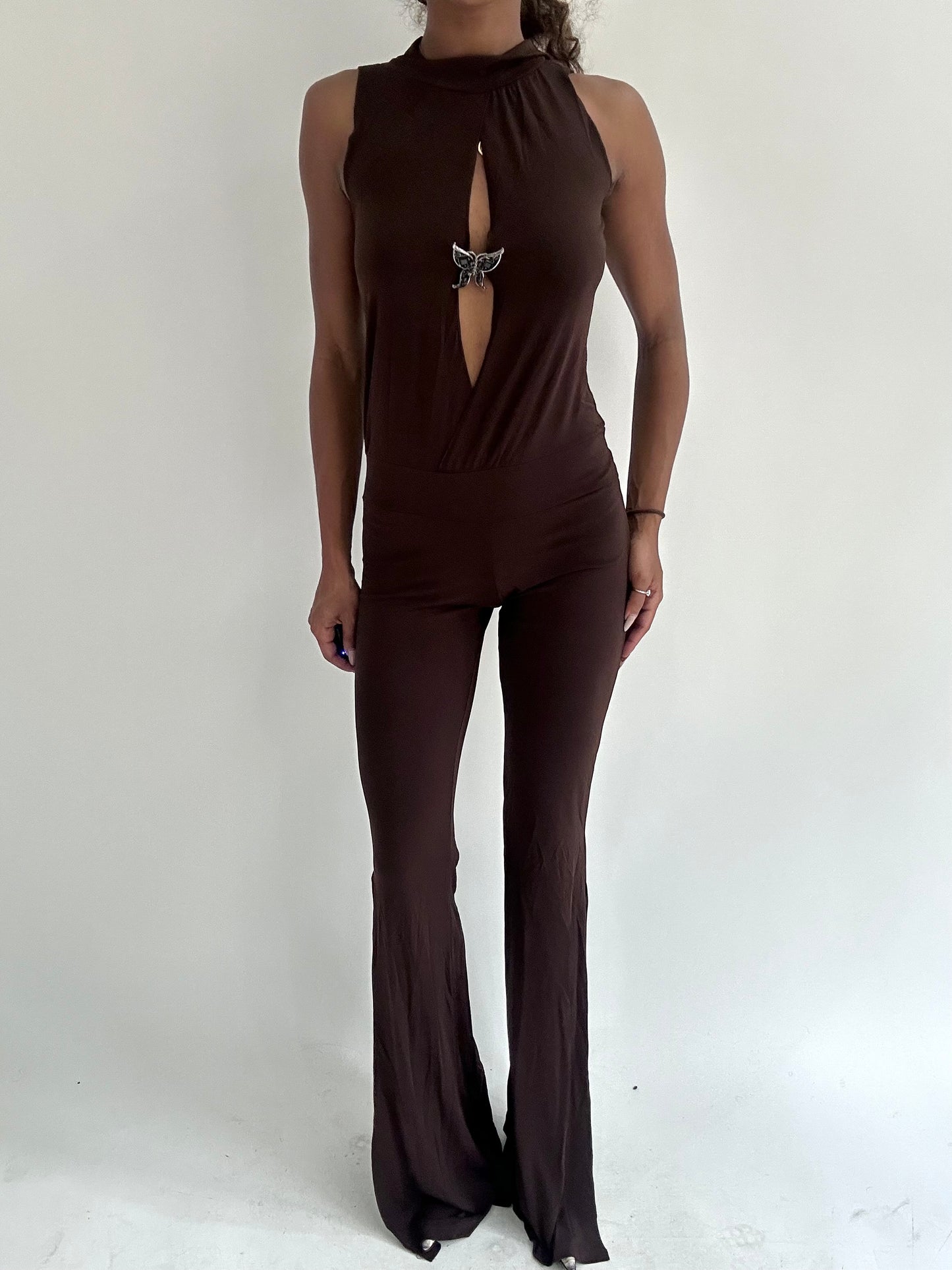 ‼️ | one size brown cutout jumpsuit