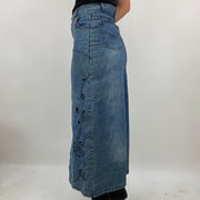 💻Top-Auswahl | kleiner Denim Knopf hoch Maxi Rock