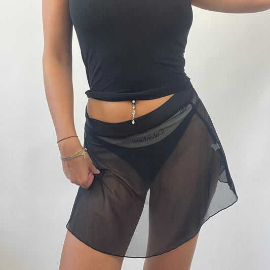 OLIVIA RODRIGO DROP | small black mesh flowy skirt