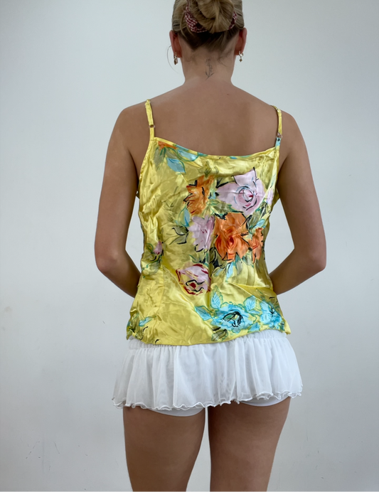 💻‼️ yellow floral satin style cami