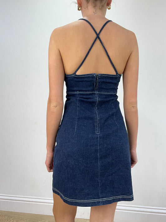 vintage edit seventeen | small dark wash denim dress