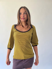 back to school drop | medium yellow and brown stripped top