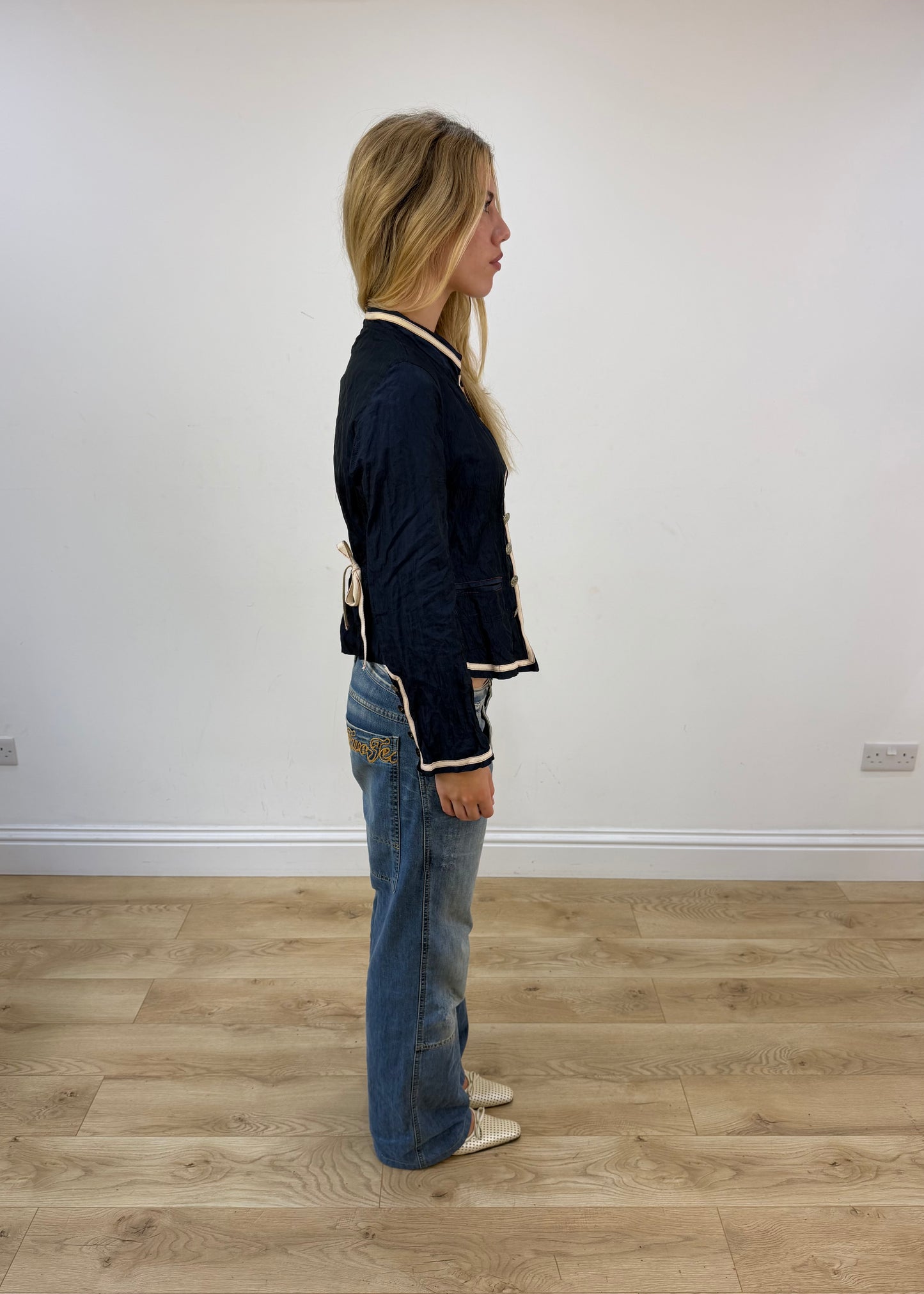 small navy military jacket
