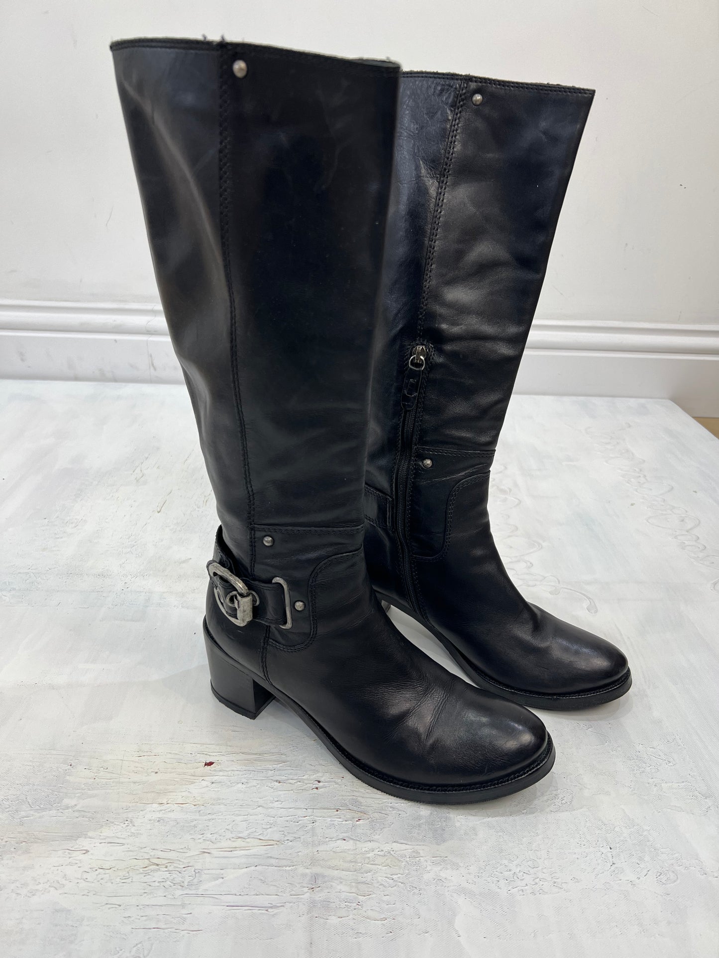 ⭐️ BEST PICKS | uk 6 black buckle strap knee high boots