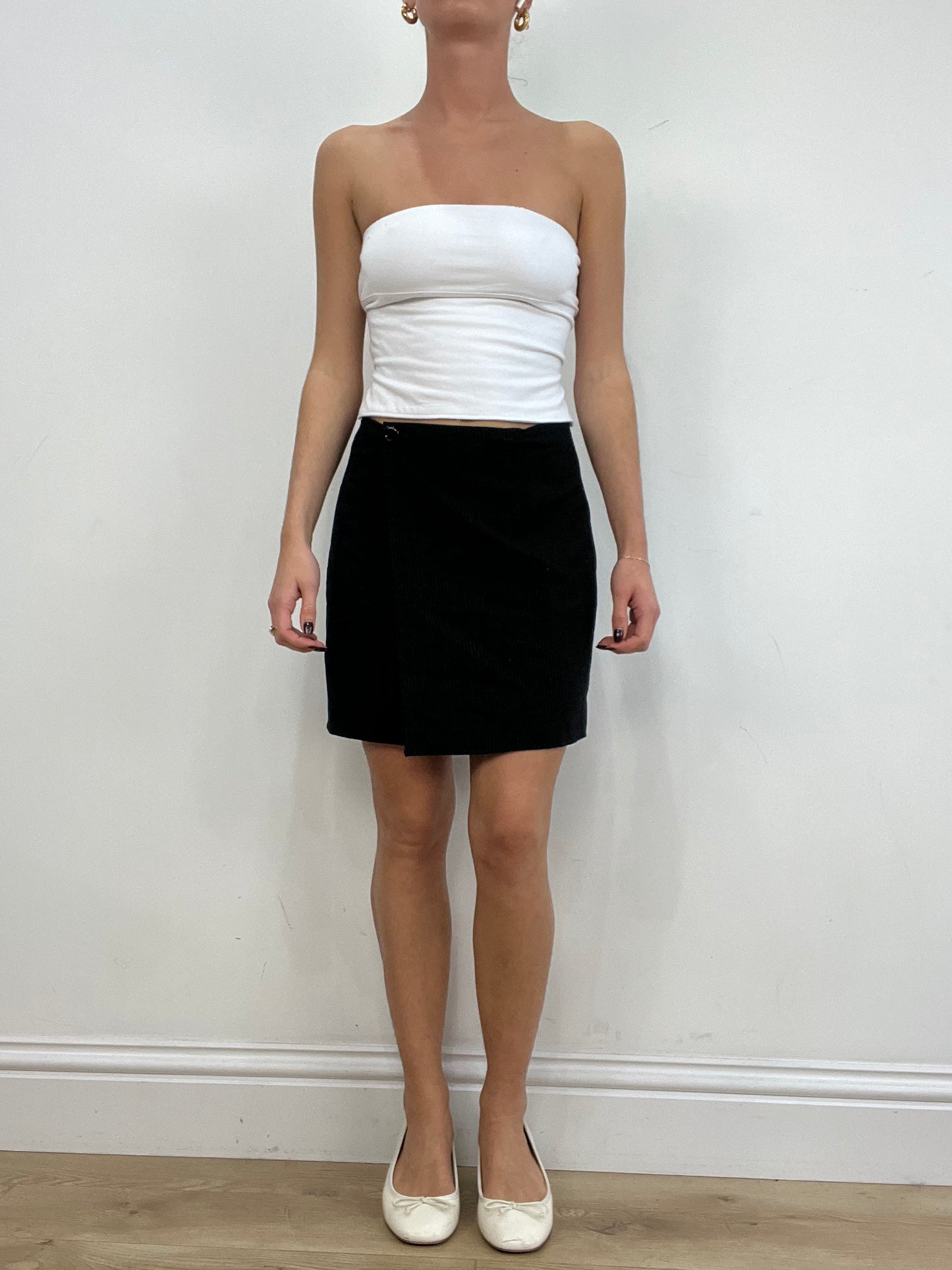 💻 vintage edit one | extra small black pinstripe skirt