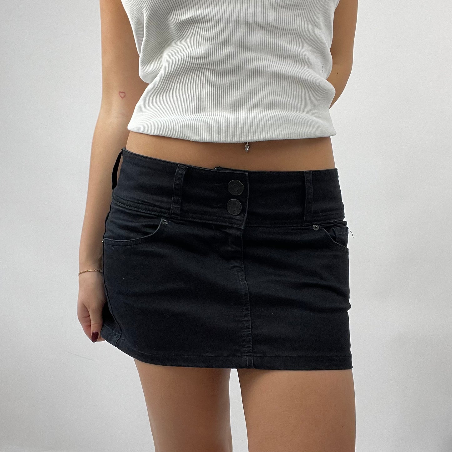 12 DAYS OF XMAS DROP | small black denim mini skirt