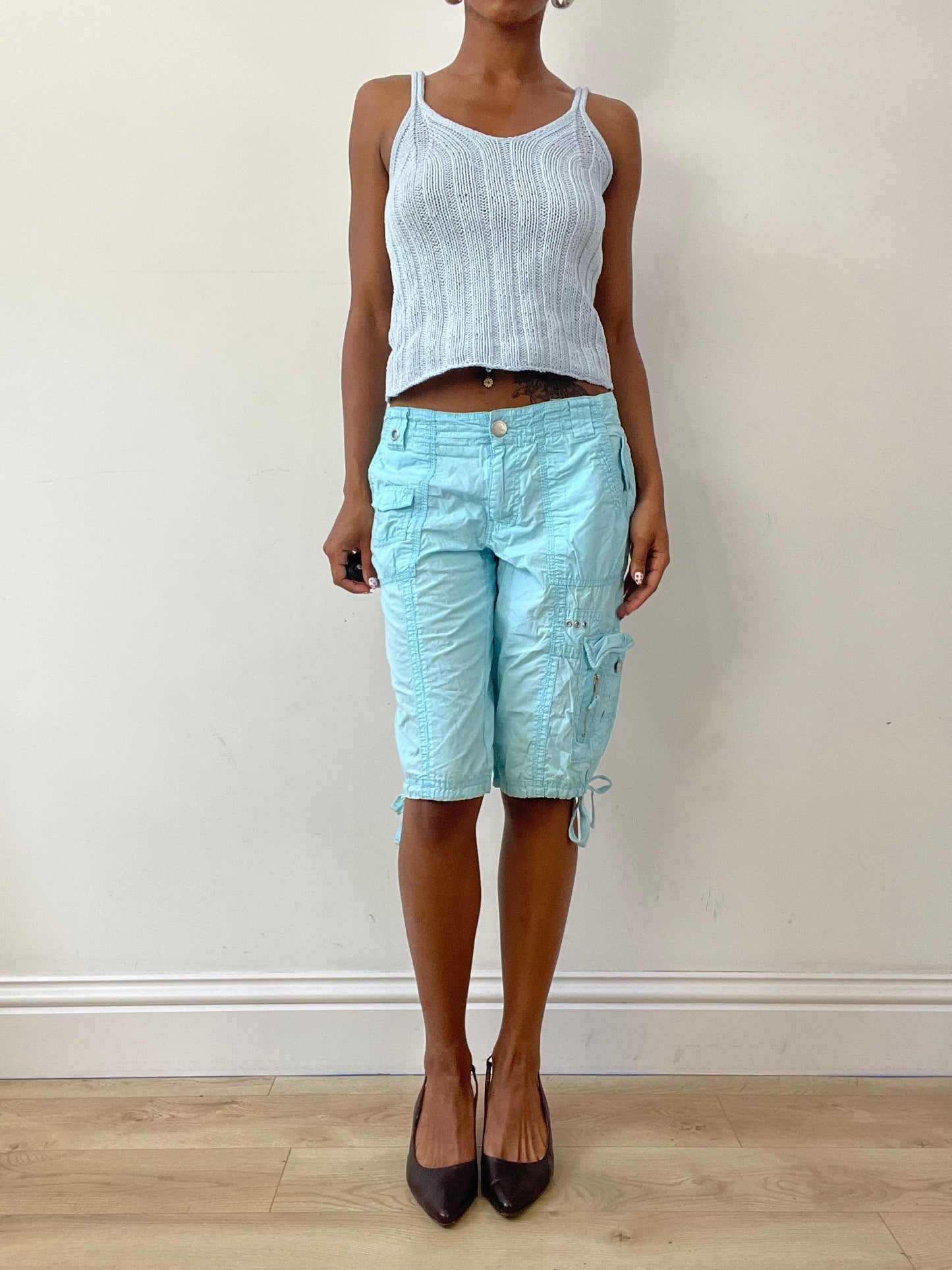 vintage edit twenty-seven | medium light blue cargo shorts