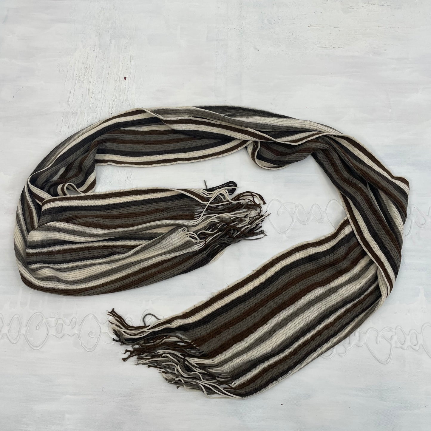 CHALET GIRL DROP | khaki striped scarf