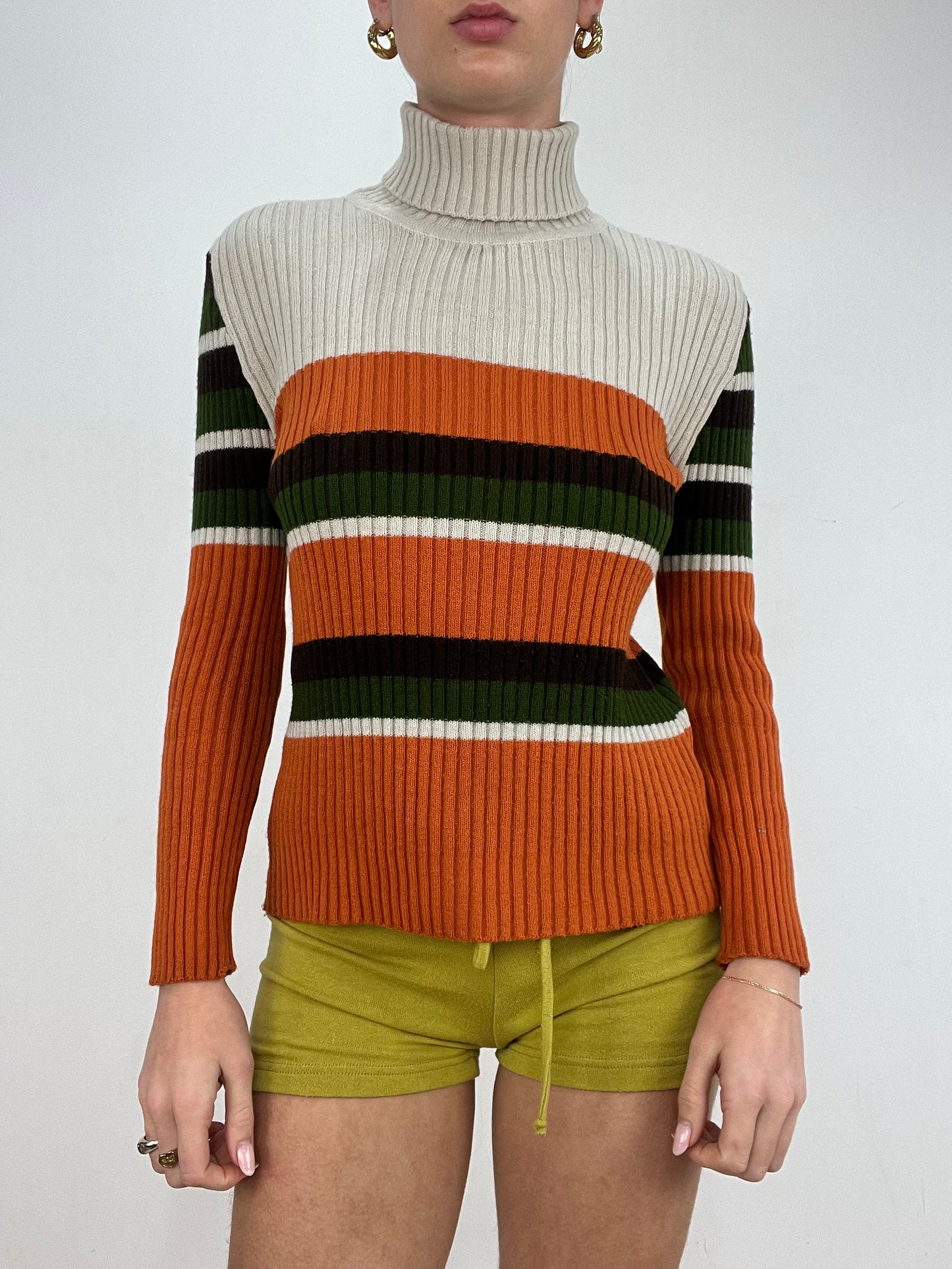 vintage edit ten | small black and orange striped jumper