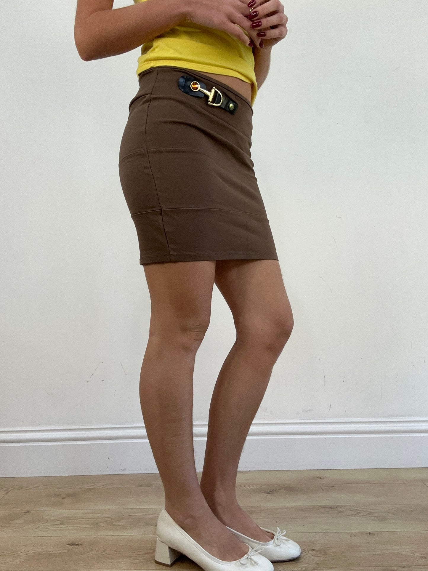 vintage edit thirteen | medium brown bodycon style skirt