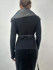 winter edit | small black knit blazer with belt detail