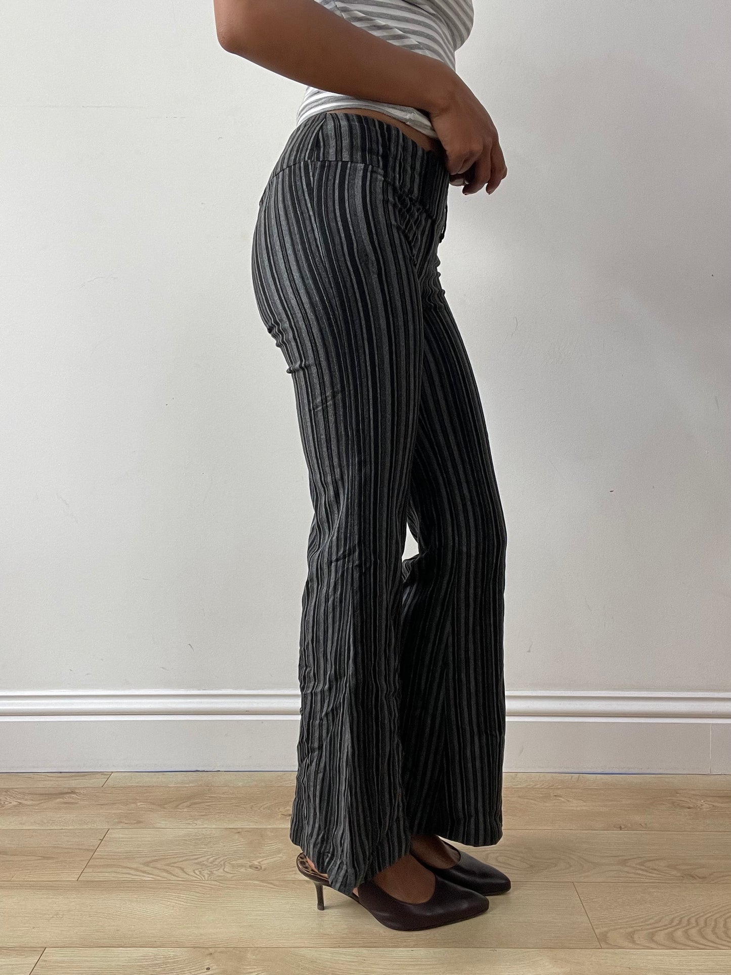 midsummer edit | extra small black and grey striped trousers