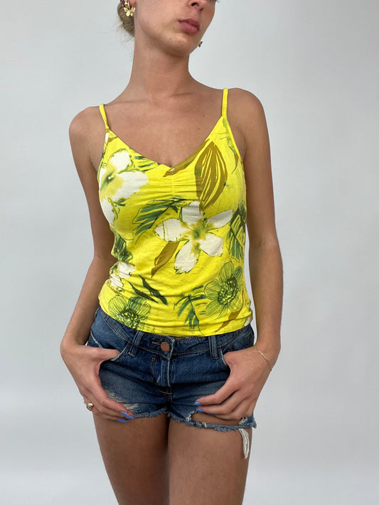 COCONUT GIRL DROP | small yellow cami with floral print