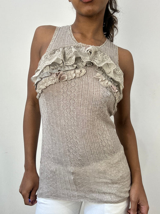 BEST PICKS | small beige pointelle tank top