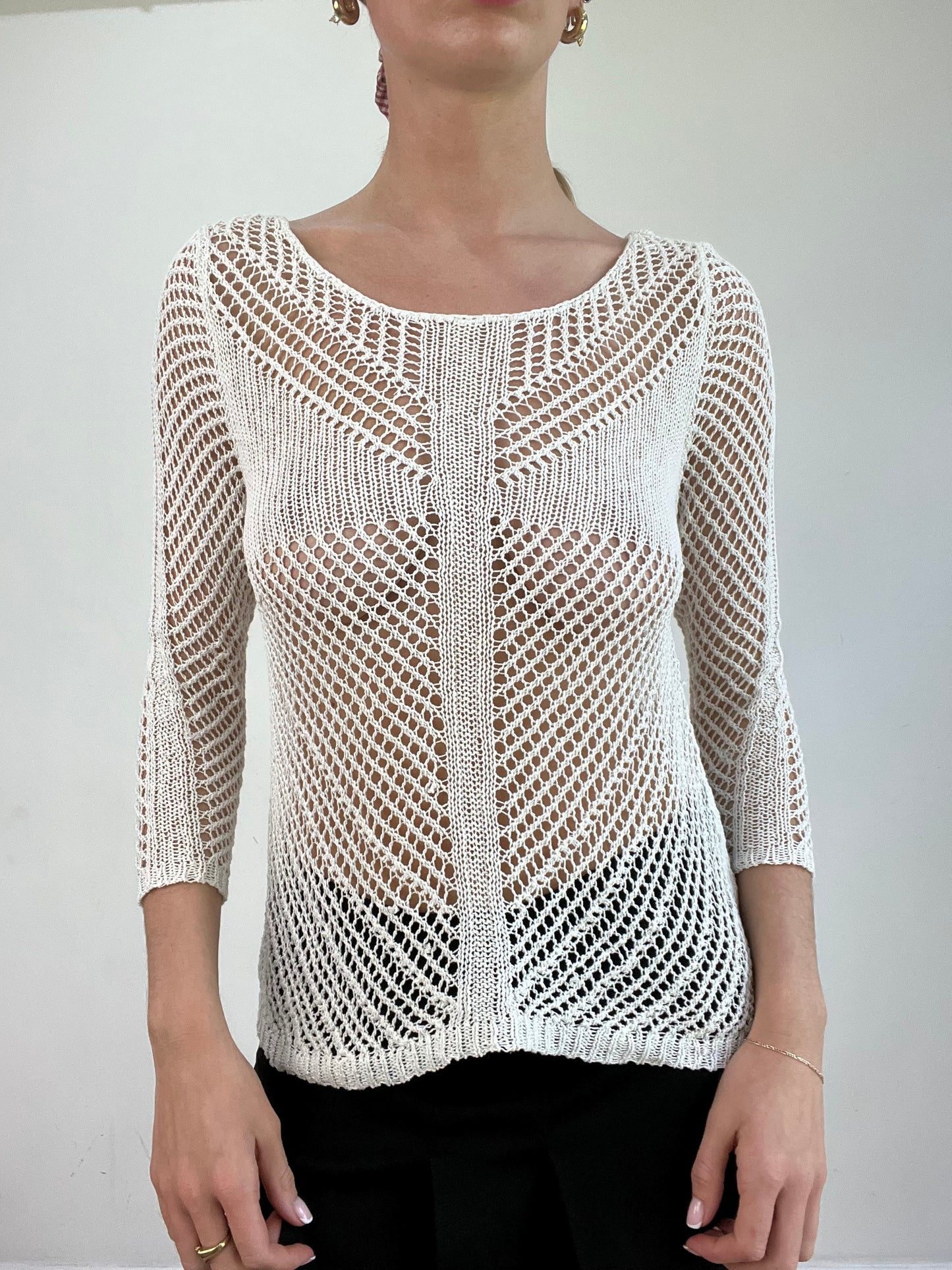 BEST PICKS | small white guess crochet jumper
