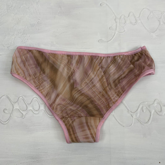 ETHEREAL GIRL DROP | small brown and pink patterned underwear