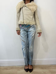 2016 edit | extra small cream suede zip up jacket