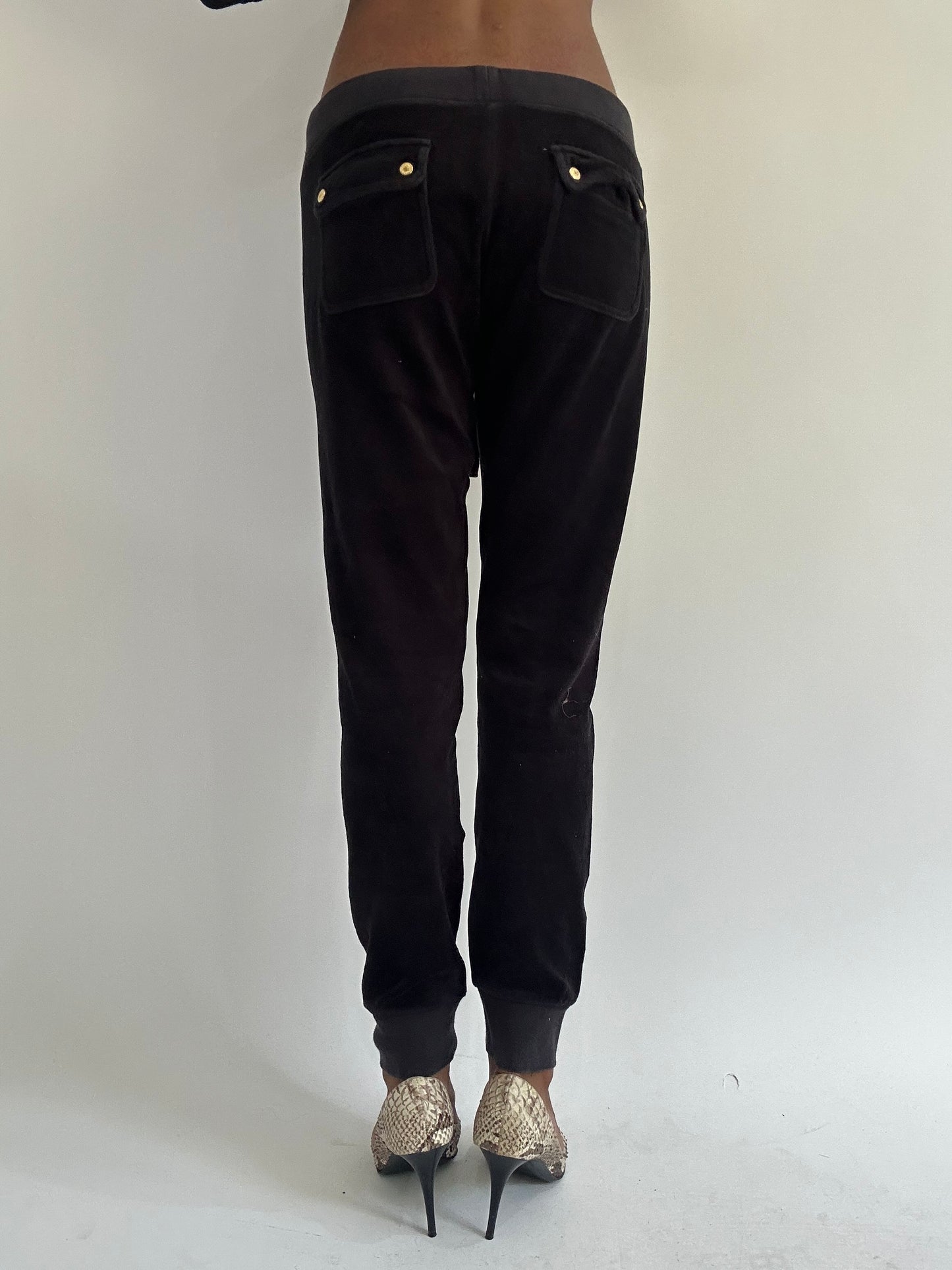 euro trash | small black juicy couture tracksuit bottoms