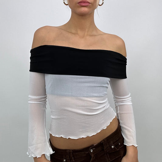 #66 SAMPLE SALE | one size long sleeve white and black underlay mila