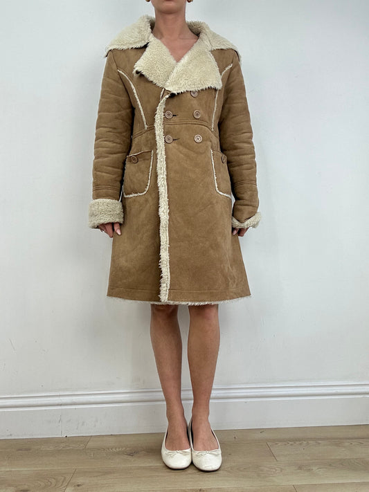 vintage edit ten | small beige sherpa fur coat