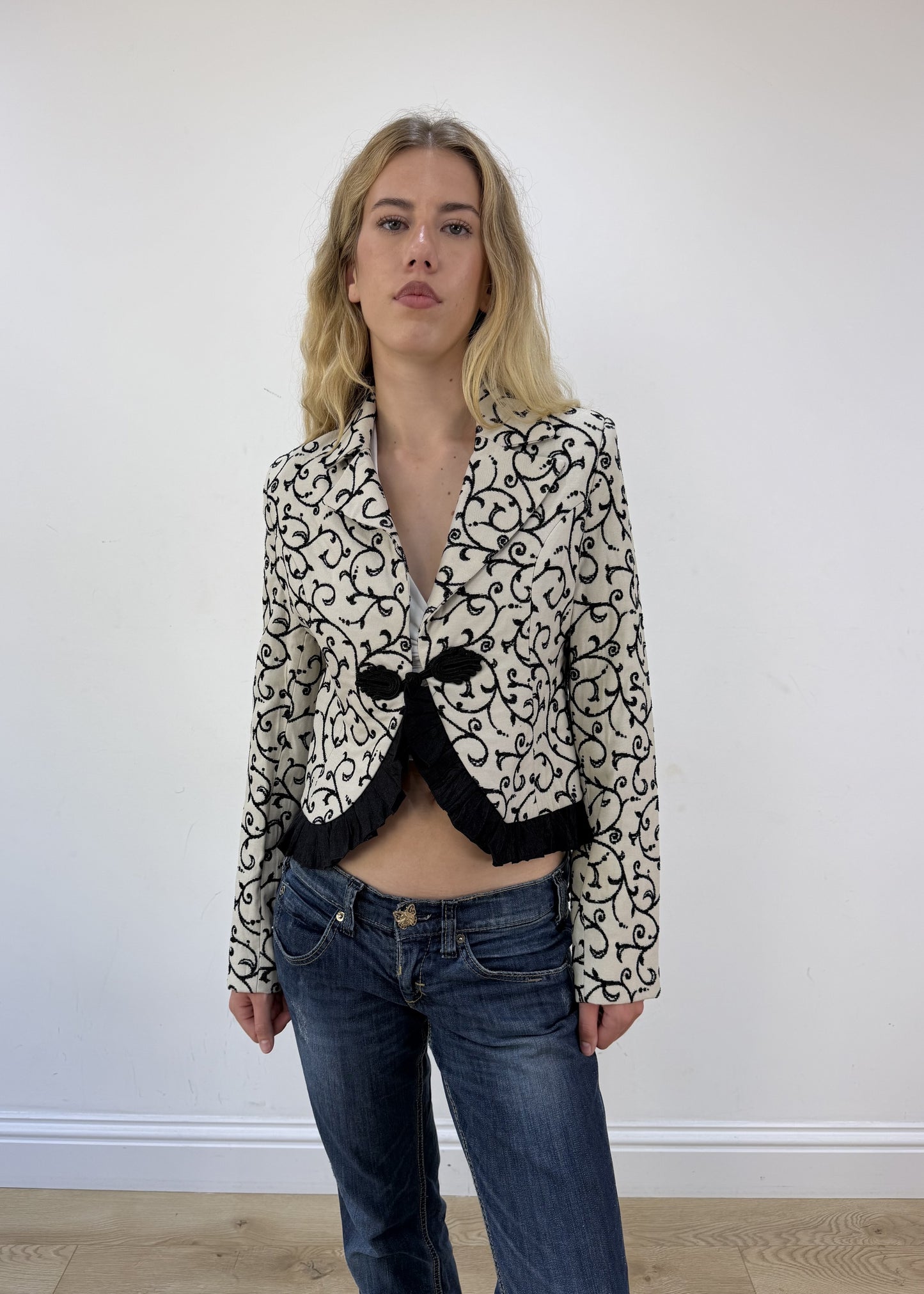 small white embroidered jacket