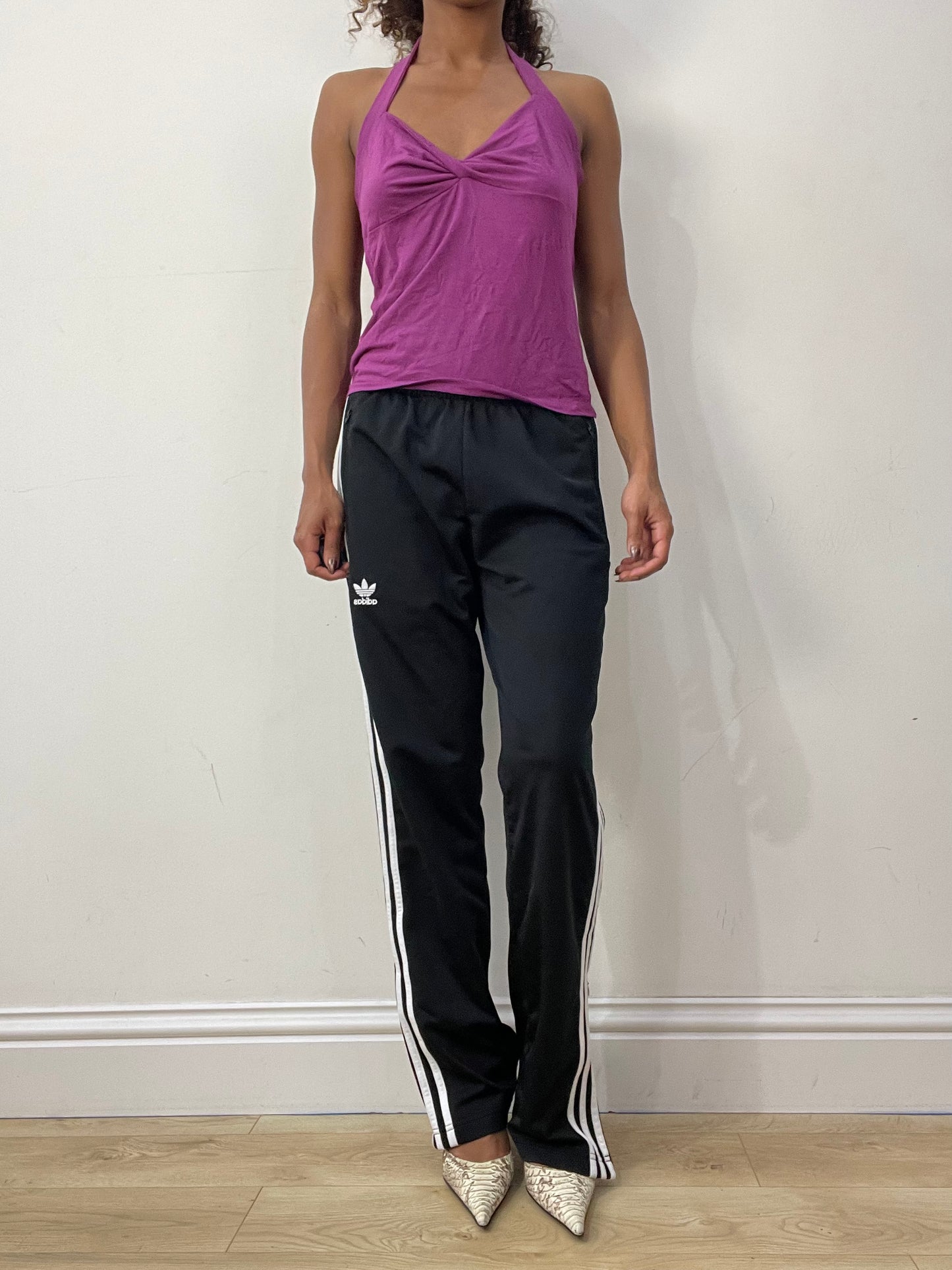 athleisure edit | small black adidas tracksuit bottoms