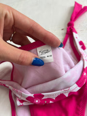 BRITISH SUMMER GIRL DROP | medium pink bikini bottoms with white floral print