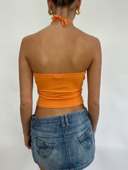 💻 COACHELLA DROP | small orange halterneck top with o ring detail