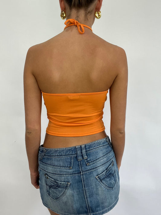 💻 COACHELLA DROP | small orange halterneck top with o ring detail