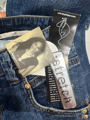 Y2K| small blue denim jeans with gold details