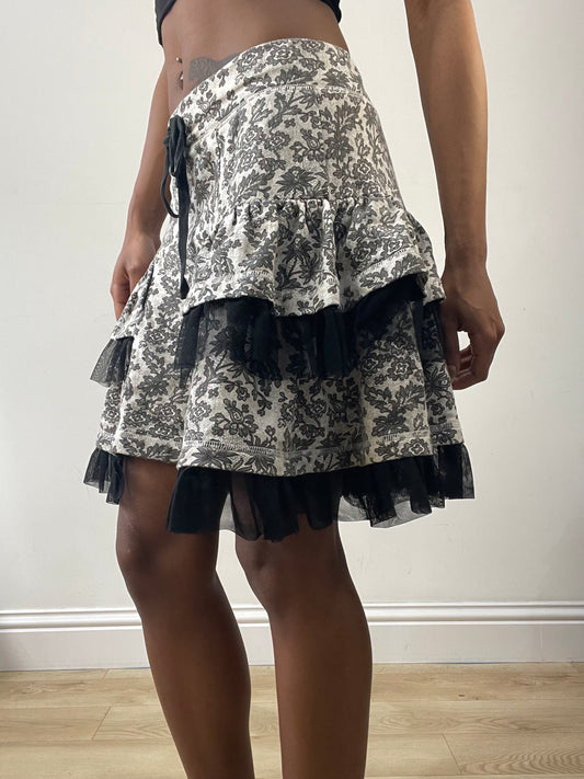 vintage edit: fashion week | small grey betsey johnson floral midi skirt