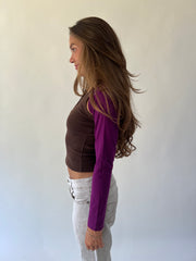back to school drop | small purple cropped bolero cardigan