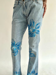 BEST PICKS | small/medium blue floral jeans