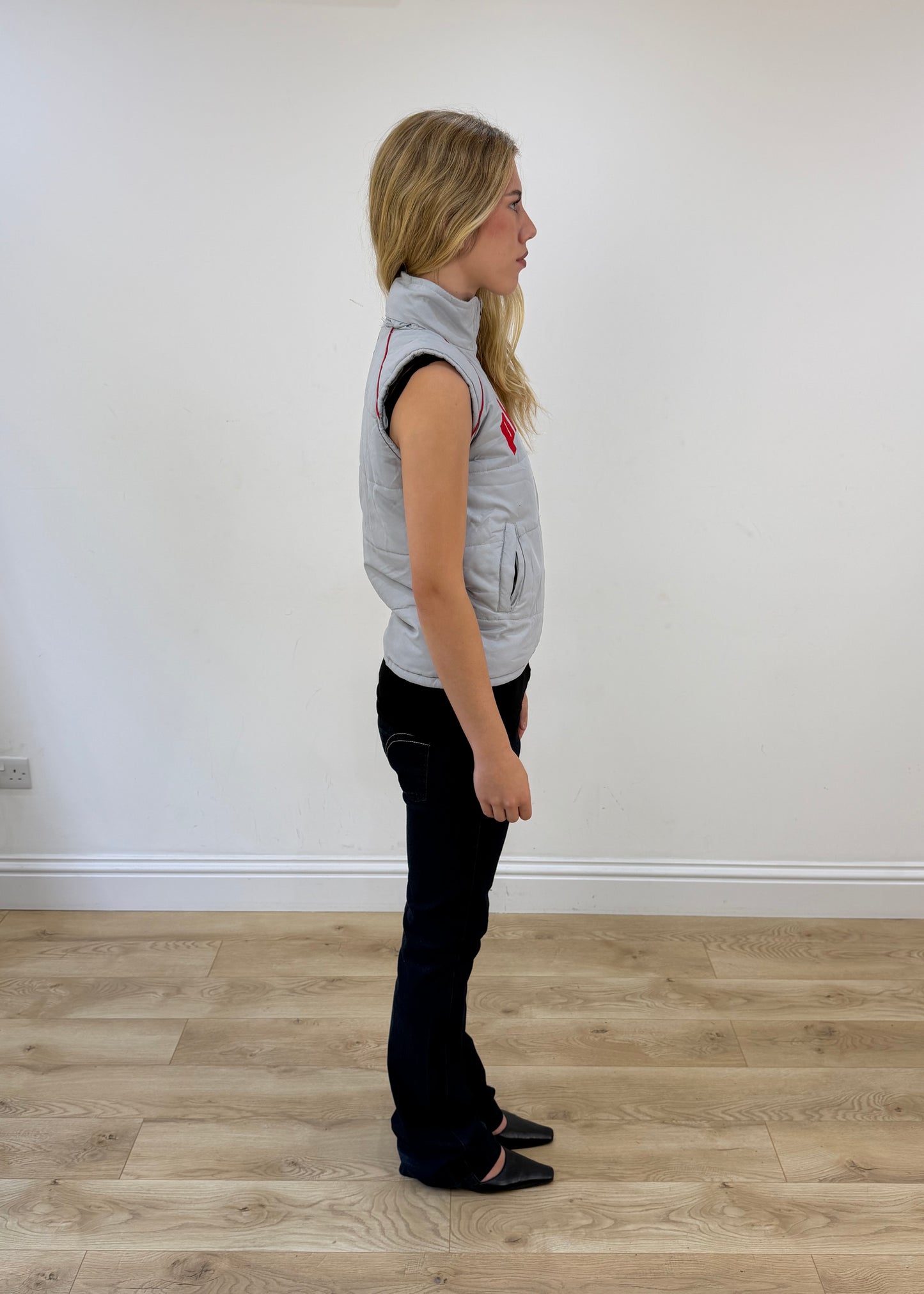 small grey puma puffer gilet