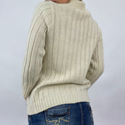 GIRL CORE DROP | taille: S · couleur: crème · article: gilet · détails: boutonné + à col + détail