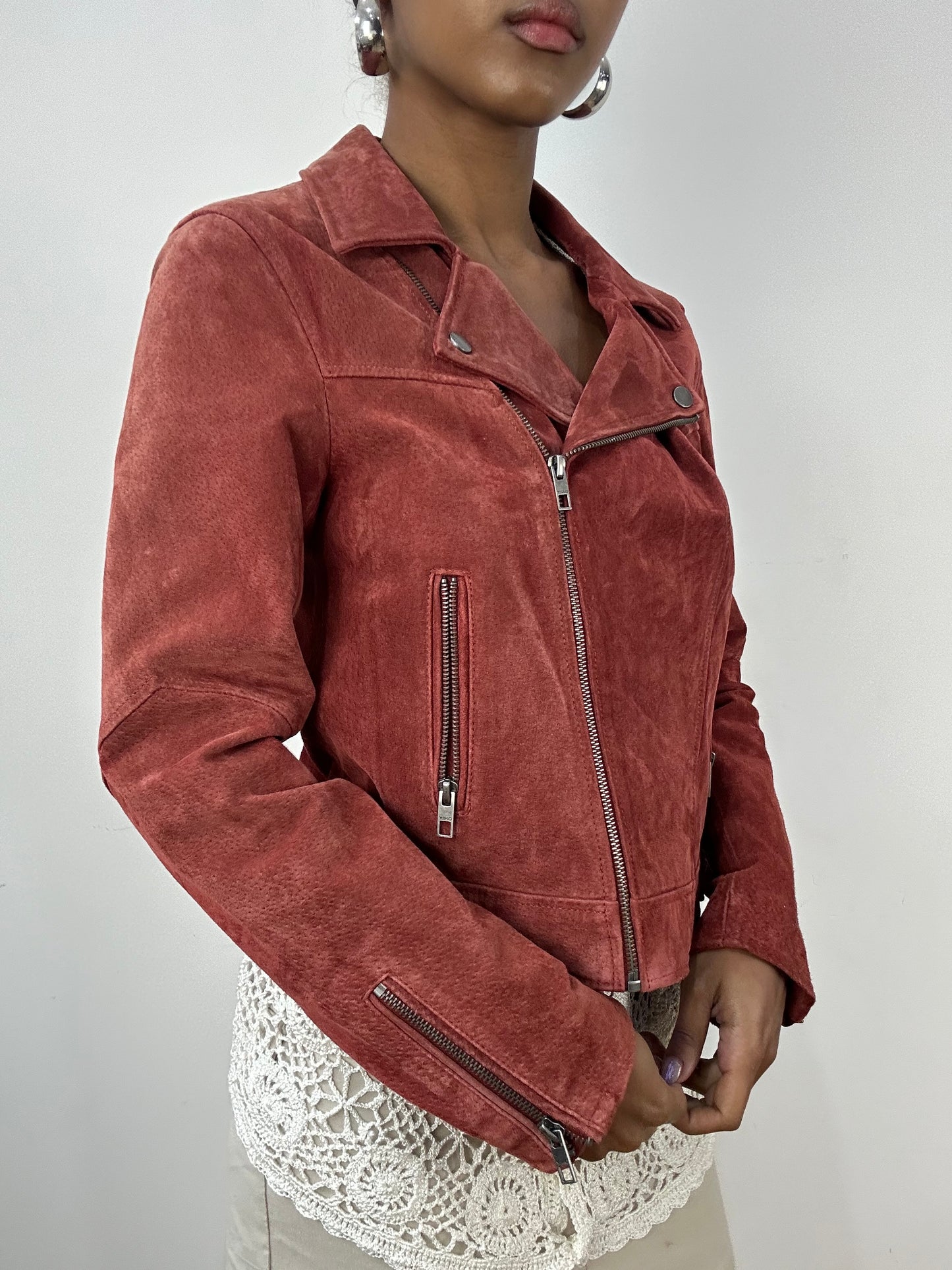 vintage edit: indie sleaze | small pink cropped leather jacket