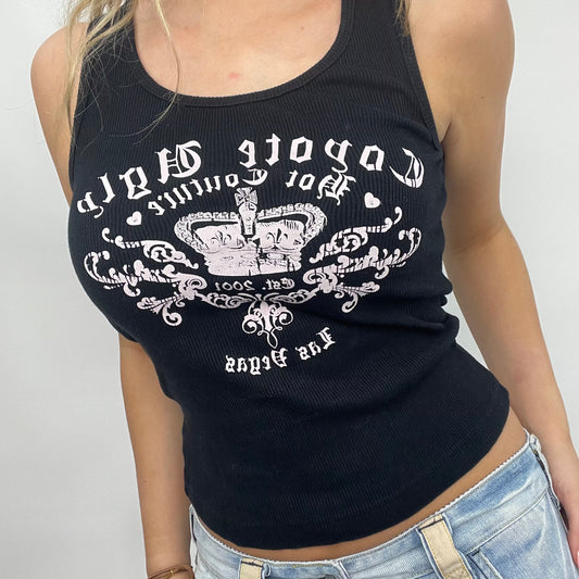 BEST PICKS | small black coyote ugly graphic tank top with diamanté crown