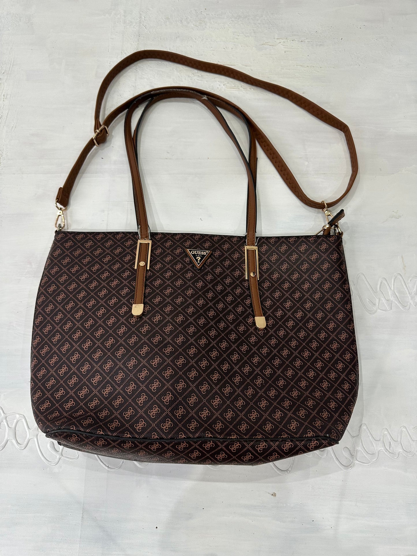2016 edit | brown guess monogram bag